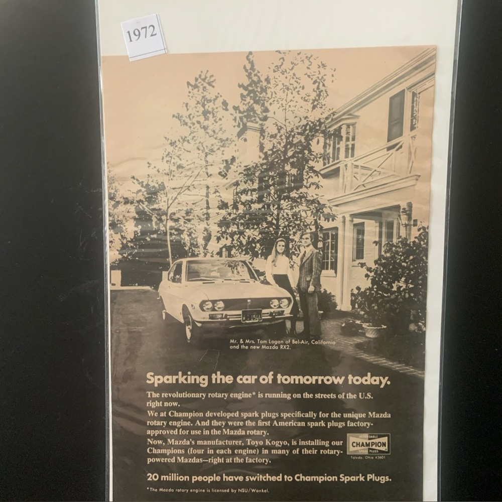 Vintage 1972 Champion Spark Plug Sparking The Car of Tomorrow Ad Advertisement